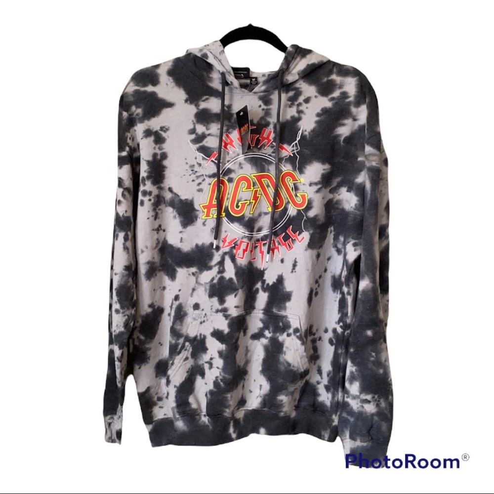 AC/DC Tie dye Sweatshirt, Mens Med. Over sized Womens, Med, NWT